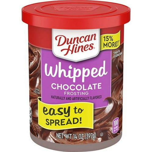 Duncan Hines Whipped Frosting Chocolate, 14 Oz Tub - Pack of 2