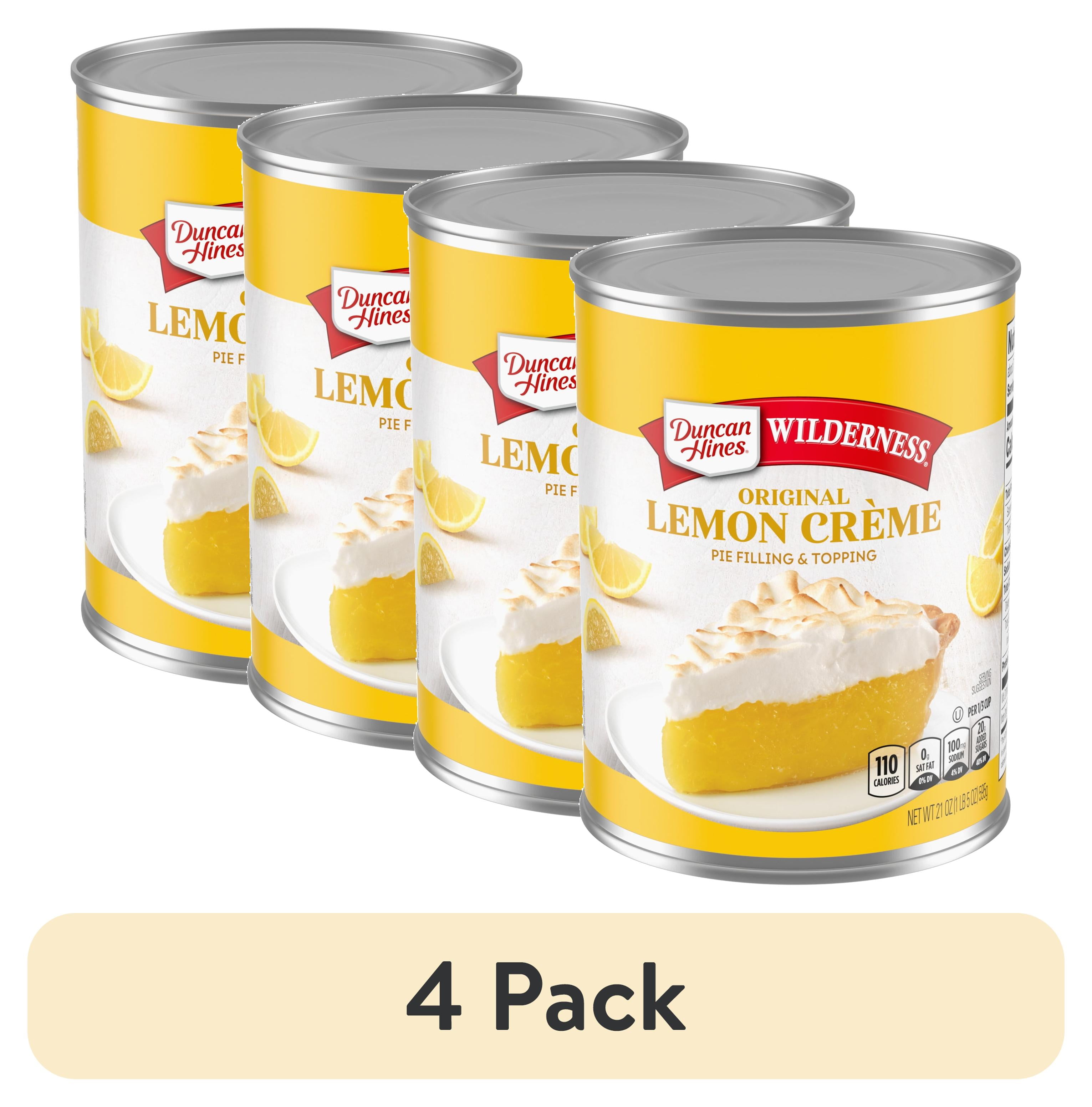 (4 pack) Duncan Hines Wilderness Lemon Crme Pie Filling and Topping, 21 oz.