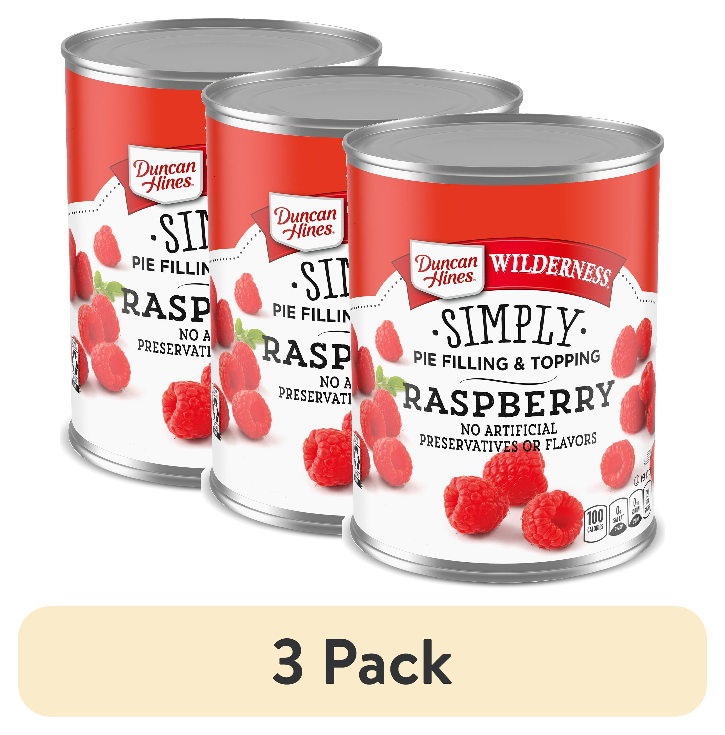 3 pack Duncan Hines Wilderness Raspberry Pie Filling and Topping 21 oz