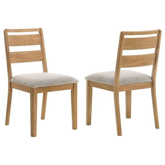 Coaster Duncan Ladder Back Dining Side Chair, Washed Oak (Set of 2)