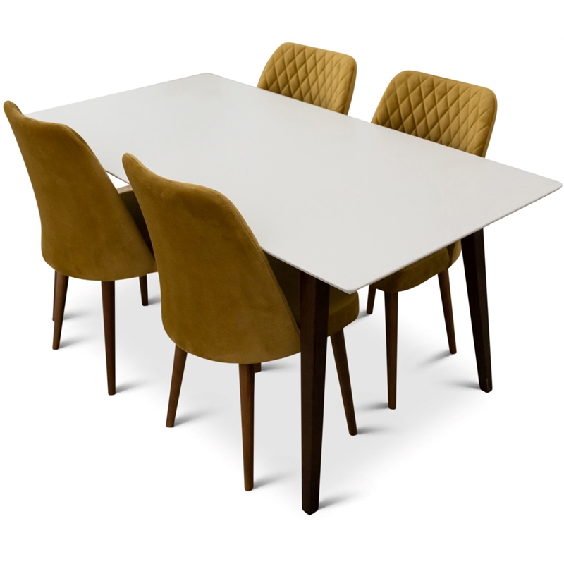 Duncan Mid Century Modern Dining Room Table Set for 4 - Walmart.com