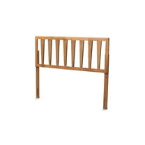 Baxton Studio Duncan Modern and Contemporary Ash Walnut Finished Wood Queen Size Headboard