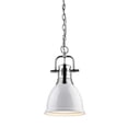 thumbnail image 1 of Duncan Small Pendant with Chain in Chrome with White Shade, 1 of 1