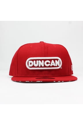 Yo-Yo Logo Fitted Baseball Cap - New Era Hat with Duncan Logo on Front and Underside of Brim (Red, 8")