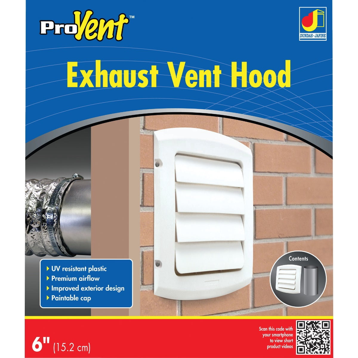 Dundas Jafine BLH6WZW Provent Dryer Vent Hood by Dundas Jafine