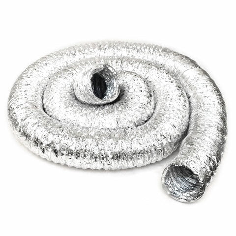 Dundas Jafine Flexible Aluminum Duct - 4 Inch x 25 FT, Silver — Residential Use, Standard Application