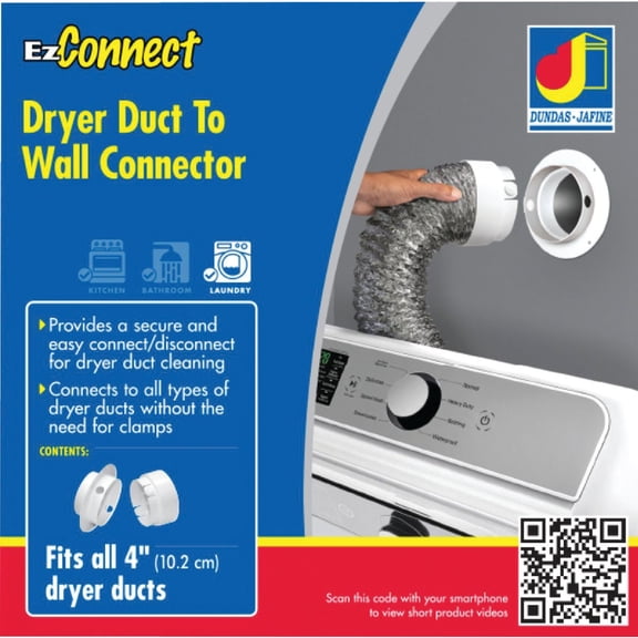 Dundas Jafine EZCNZW 4" Duct to Wall Connector, 4", White