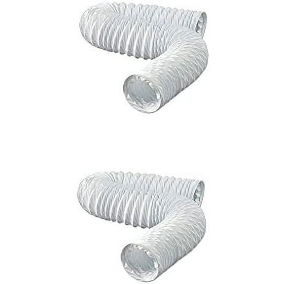 Dundas Jafine FD420ZW Flexible White Vinyl Duct, 4-Inches by 20-Feet, 4" x 20' Two Pack - White