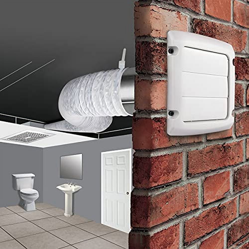 Dundas Jafine FD420ZW Flexible White Vinyl Duct, 4-Inches by 20-Feet