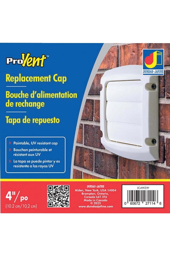 Jafine ProVent 4 In. White Plastic Replacement Vent Cap LC4WZW
