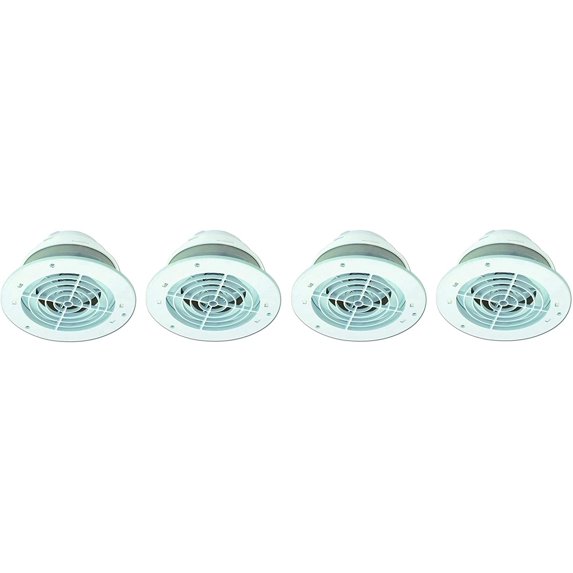 Dundas Jafine SEVZW Soffit Exhaust Vents Fits 4-Inch, 5-Inch and 6-Inch Duct Four Pack