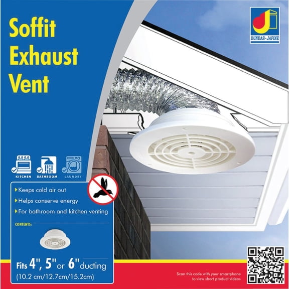 Dundas Jafine SEVZW Soffit Exhaust Vents Fits 4-Inch, 5-Inch and 6-Inch Duct Three Pack Residential Use, Standard Application