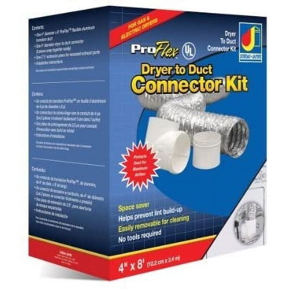 Dundas Jafine TD48D2DZW Dryer To Duct Connector Kit Includes 4-Inch by 8-Foot ProFlex Duct by Dundas Jafine
