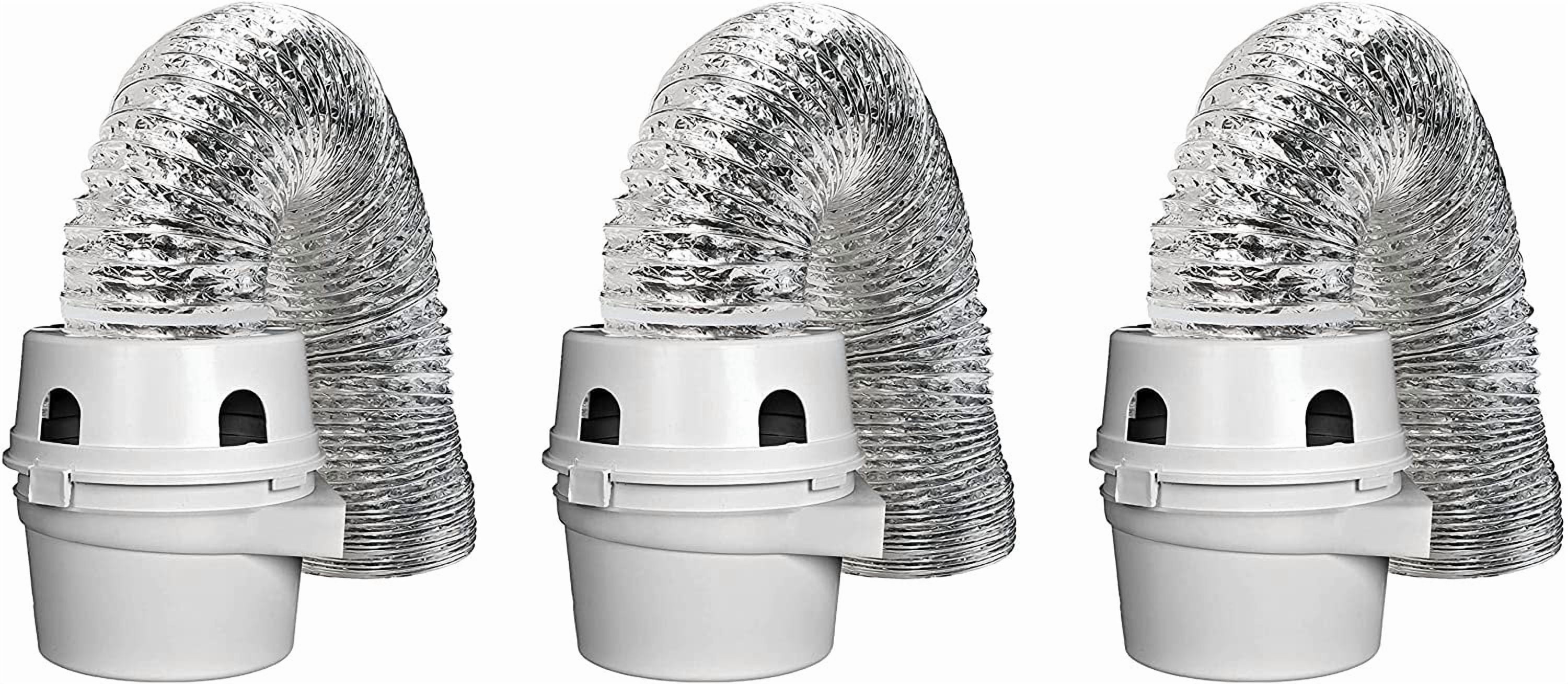 Dundas Jafine TDIDVKZW Indoor Dryer Vent Kit with 4-Inch by 5-Foot Proflex Duct, 4 Inch, White hr Pck