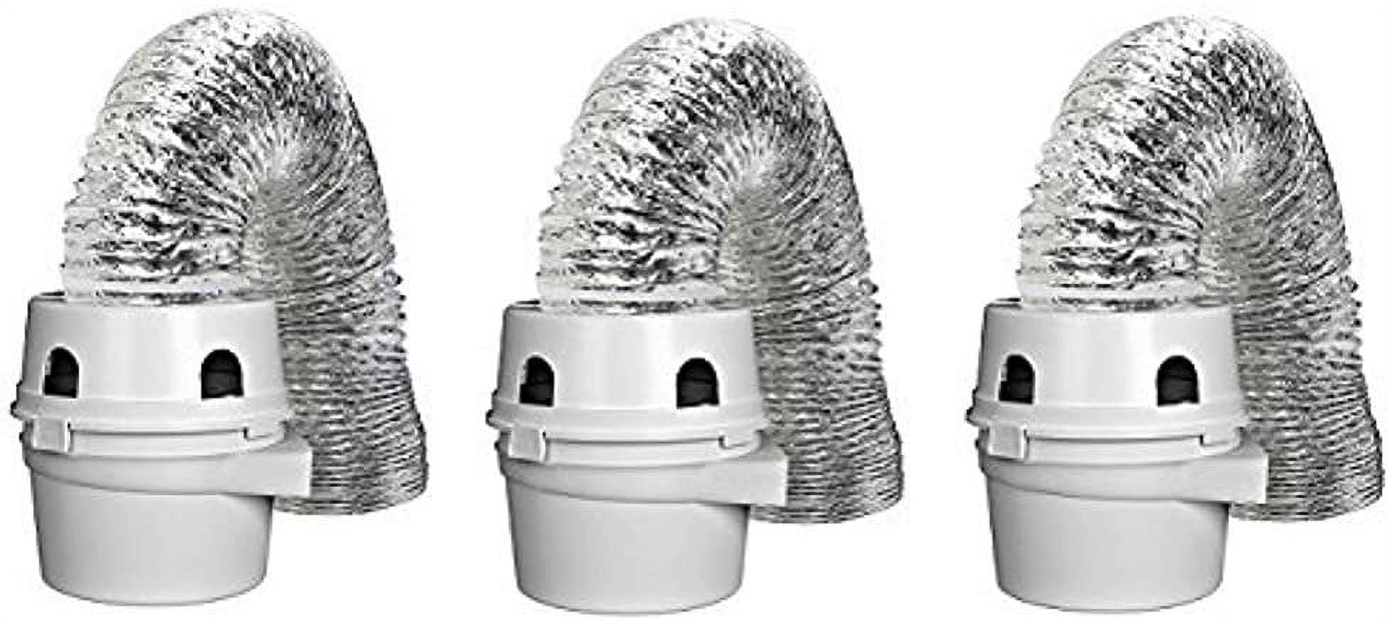 Dundas Jafine TDIDVKZW ProFlex Indoor Dryer Vent Kit with 4-Inch by 5-Foot ProFlex Duct 3-Pack