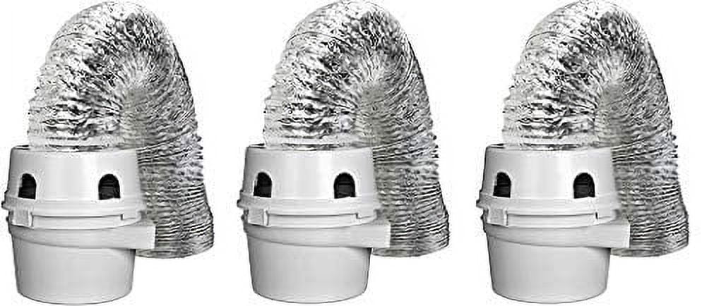Dundas Jafine TDIDVKZW ProFlex Indoor Dryer Vent Kit with 4-Inch by 5-Foot ProFlex Duct 3-Pack