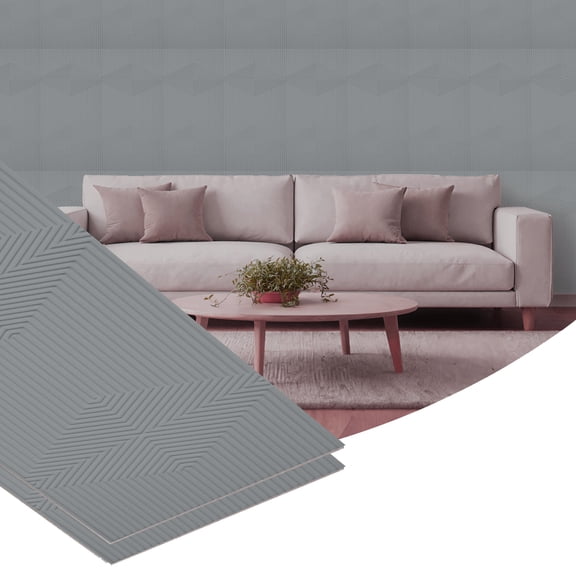 Dundee Deco 3D Peel and Stick Wall Panels, Alpaca Grey, Sample 6" X 6"