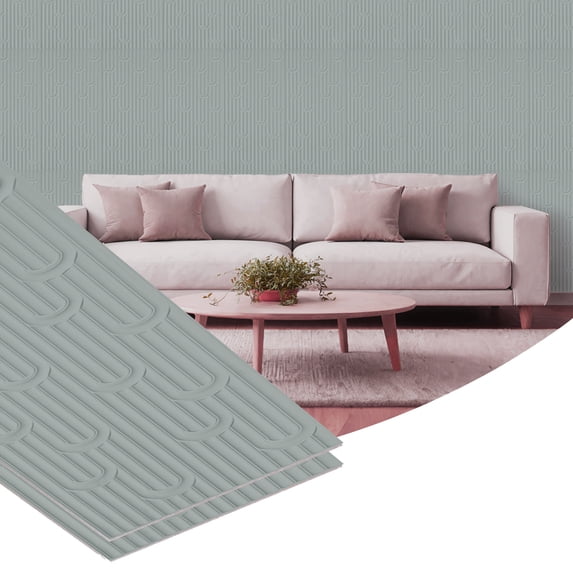 Dundee Deco 3D Peel and Stick Wall Panels, Alpaca Grey, Sample 6" X 6"
