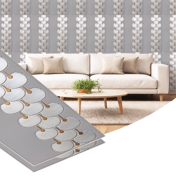 Dundee Deco 3D Peel and Stick Wall Panels, Royal Silver, Sample 6" X 6"