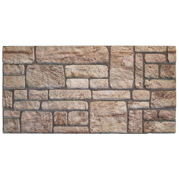 Dundee Deco 3D Wall Panels Brick Effect - Cladding Beige Stone Look Wall Paneling, Styrofoam, SAMPLE, Size 10 x 10 in.