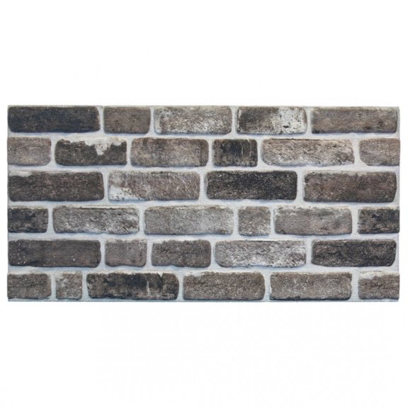 Dundee Deco 3D Wall Panels Brick Effect - Cladding Grey Black Stone Look Wall Paneling, Styrofoam, SAMPLE, Size 10 x 10 in.