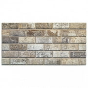 Dundee Deco 3D Wall Panels Brick Effect - Cladding Red Brown Grey Stone Look Wall Paneling, Styrofoam, SAMPLE, Size 10 x 10 in.