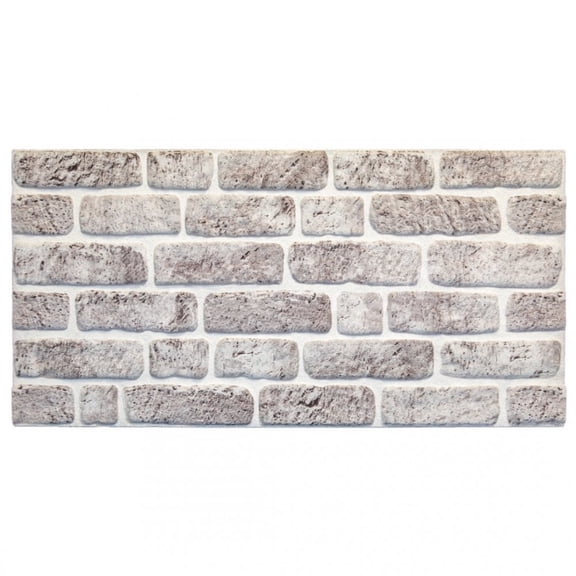 Dundee Deco 3D Wall Panels Brick Effect - Cladding White Grey Stone Look Wall Paneling, Styrofoam, SAMPLE, Size 10 x 10 in.