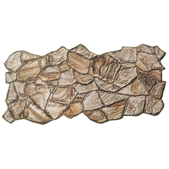 Dundee Deco 3D Wall Panels - Brown Faux Stone PVC Wall Paneling for Interior Wall Decor, Living room, Kitchen, Bathroom, Bedroom, Single, Covers 5.1 sq ft