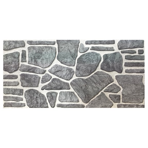 Dundee Deco 3D Wall Panels - Cladding, Bluish Grey White Stone Look Wall Paneling, Styrofoam Facing for Interior and Exterior Applications, DIY, SAMPLE, Size 10 x 10 in.