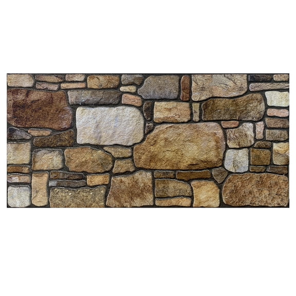 Dundee Deco 3D Wall Panels - Cladding, Brown Off-White Stone Look Wall Paneling, Styrofoam Facing for Interior and Exterior Applications, DIY, SAMPLE, Size 10 x 10 in.