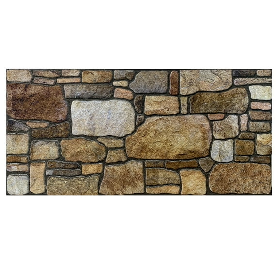 Dundee Deco 3D Wall Panels - Cladding, Brown Off-White Stone Look Wall Paneling, Styrofoam Facing for Interior and Exterior Applications, DIY, SAMPLE, Size 10 x 10 in.