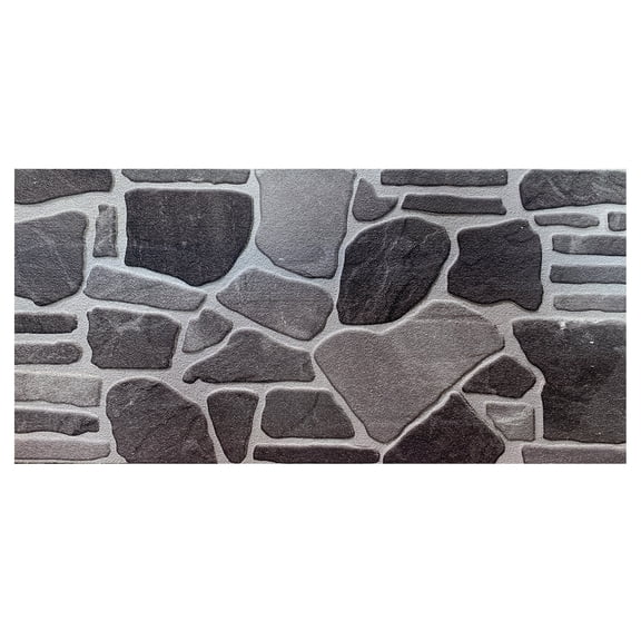 Dundee Deco 3D Wall Panels - Cladding, Charcoal Grey Silver Stone Look Wall Paneling, Styrofoam Facing for Interior and Exterior Applications, DIY, SAMPLE, Size 10 x 10 in.