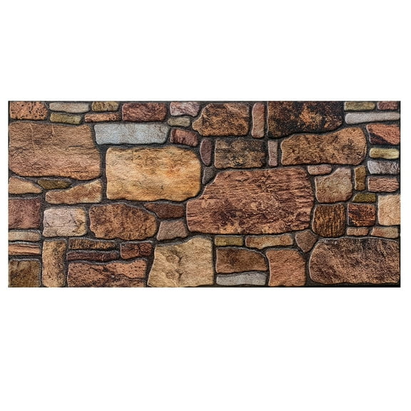 Dundee Deco 3D Wall Panels - Cladding, Copper Brown Sepia Stone Look Wall Paneling, Styrofoam Facing for Interior and Exterior Applications, DIY, SAMPLE, Size 10 x 10 in.