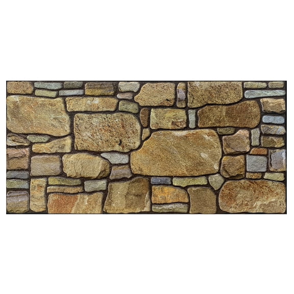 Dundee Deco 3D Wall Panels - Cladding, Gold Mauve Stone Look Wall Paneling, Styrofoam Facing for Interior and Exterior Applications, DIY, SAMPLE, Size 10 x 10 in.