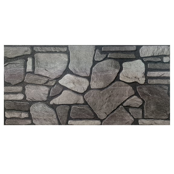 Dundee Deco 3D Cladding Wall Panels, Grey Charcoal Stone Look, Styrofoam, 10x10in., Sample