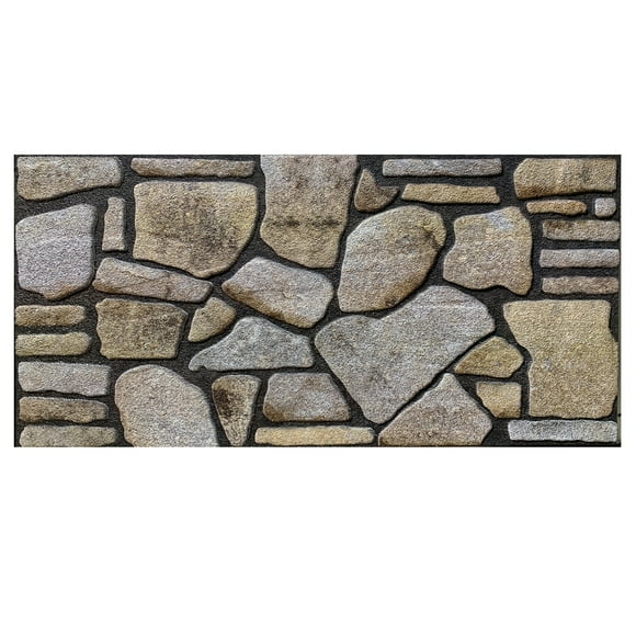 Dundee Deco 3D Wall Panels - Cladding, Ochre Brown Stone Look Wall Paneling, Styrofoam Facing for Interior and Exterior Applications, DIY, SAMPLE, Size 10 x 10 in.