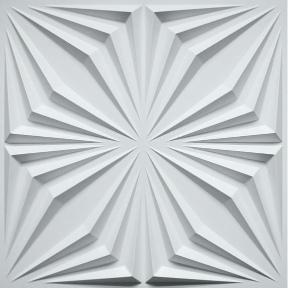Dundee Deco 3D Wall Panels - Contemporary Abstract Paintable White PVC Wall Paneling for Interior Wall Decor, Pack of 10, Covers 26.9 sq. ft