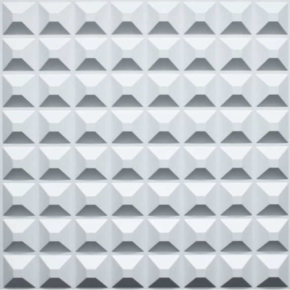 Dundee Deco 3D Wall Panels - Contemporary Spike Paintable White PVC Wall Paneling for Interior Wall Decor, Pack of 5, Covers 13.5 sq. ft