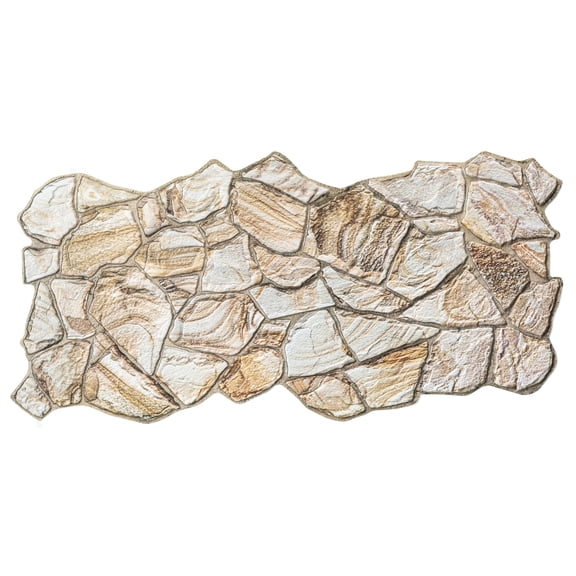 Dundee Deco 3D Wall Panels - Ivory Brown Faux Stone PVC Wall Paneling for Interior Wall Decor, Living room, Kitchen, Bathroom, Bedroom, Single, Covers 5.1 sq ft