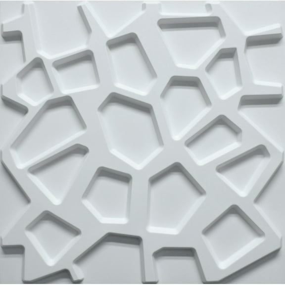 Dundee Deco 3D Wall Panels - Modern Brick Paintable White PVC Wall Paneling for Interior Wall Decor, Pack of 10, Covers 26.9 sq. ft