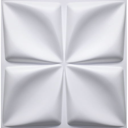 Dundee Deco 3D Wall Panels - Modern Diamond Paintable White PVC Wall Paneling for Interior Wall Decor, Pack of 10, Covers 26.9 sq. ft