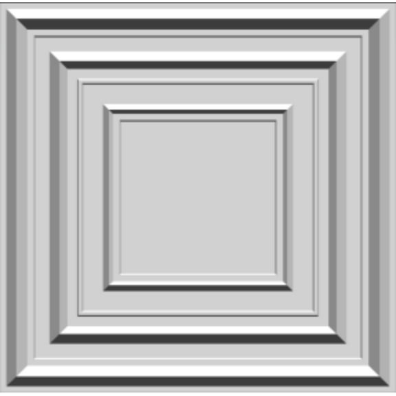 Dundee Deco 3D Wall Panels - Modern Square Paintable White PVC Wall Paneling for Interior Wall Decor, Pack of 10, Covers 26.9 sq. ft