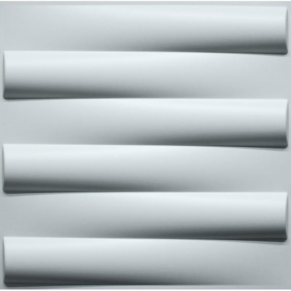 Dundee Deco 3D Wall Panels - Modern Stripes Paintable White PVC Wall Paneling for Interior Wall Decor, Pack of 5, Covers 13.5 sq. ft