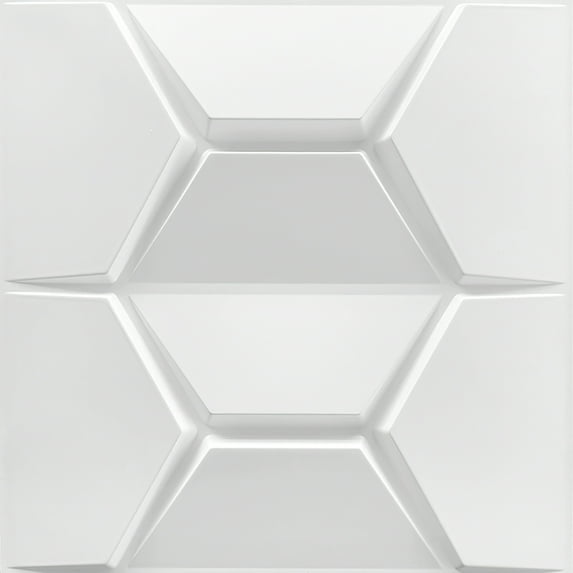 Dundee Deco 3D Wall Panels - Modern Trapezium Paintable White PVC Wall Paneling for Interior Wall Decor, Pack of 10, Covers 26.9 sq. ft