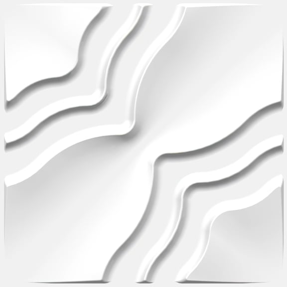 Dundee Deco 3D Wall Panels - Traditional Abstract Paintable White PVC Wall Paneling for Interior Wall Decor, Pack of 5, Covers 13.5 sq. ft