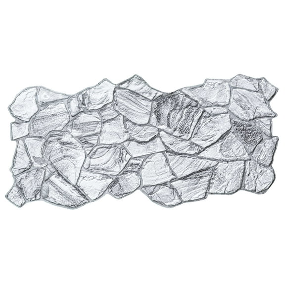 Dundee Deco 3D Wall Panels - White Charcoal Faux Stone PVC Wall Paneling for Interior Wall Decor, Living room, Kitchen, Bathroom, Bedroom, Single, Covers 5.1 sq ft