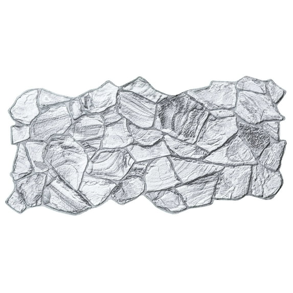 Dundee Deco 3D Wall Panels - White Charcoal Faux Stone PVC Wall Paneling for Interior Wall Decor, Living room, Kitchen, Bathroom, Bedroom, Single, Covers 5.1 sq ft
