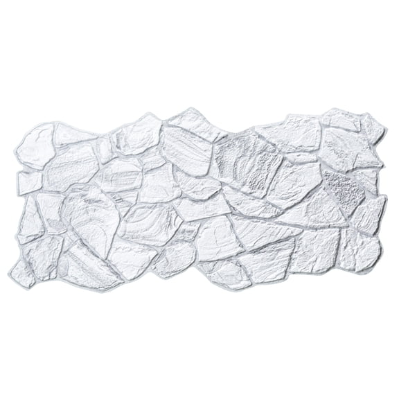 Dundee Deco 3D Wall Panels - White Grey Faux Stone PVC Wall Paneling for Interior Wall Decor, Living room, Kitchen, Bathroom, Bedroom, Set of 10, Covers 51 sq ft