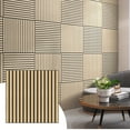 thumbnail image 1 of Dundee Deco Acoustic Panels, Wooden Slats for Decor and Noise Reduction - 3D Wall Panels or Ceiling Panels - Oak Beige - Set of 2, Covers 7.8 sq ft, 1 of 7