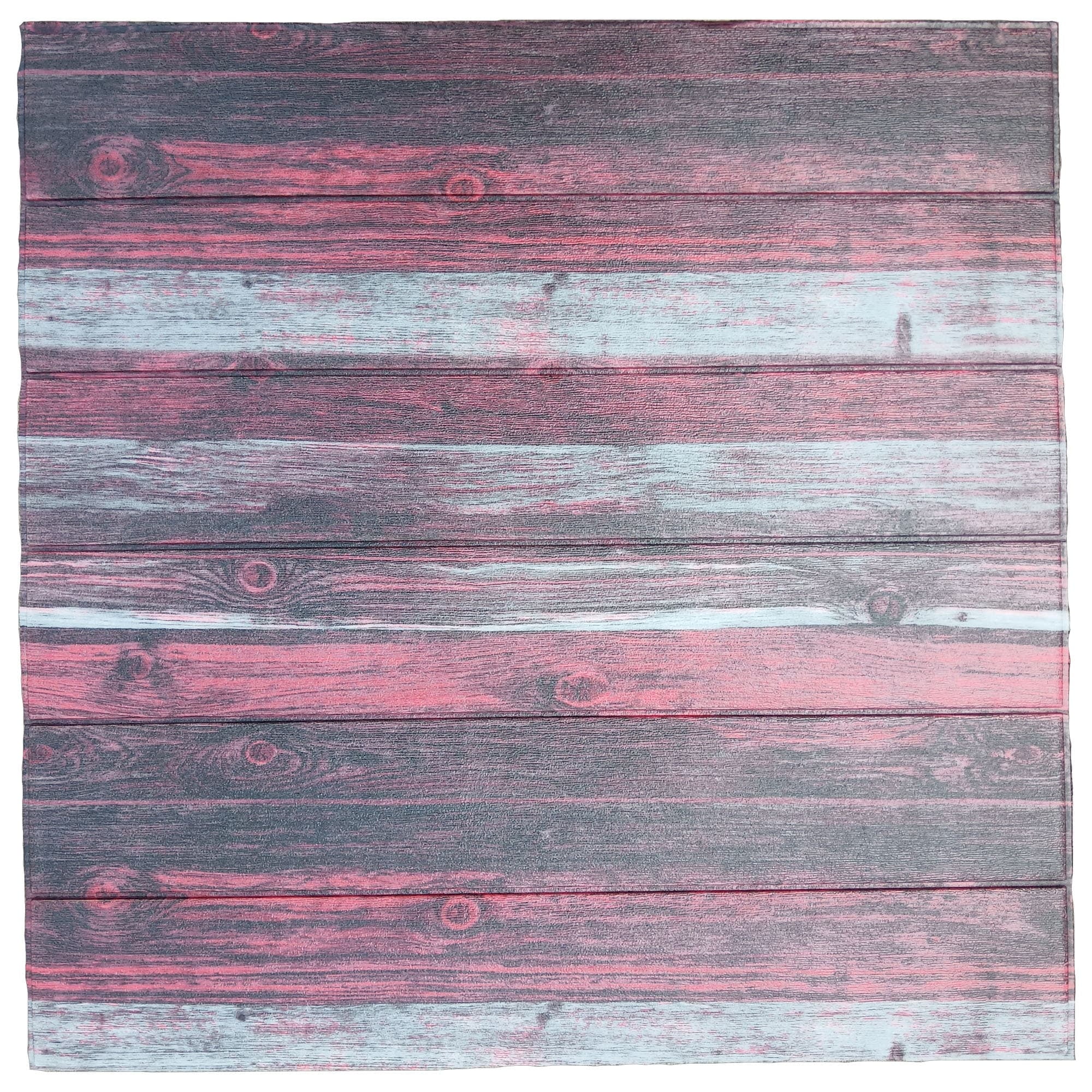 Rustic Red and Gray 3D Foam Wall Panels, 28'' x 28''